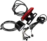 Electric Bike Light Kit with LED Tail Light Brake Turn Signal Handlebar Horn Button Switch Easy Installation for Enhanced Night Riding Safety Visibility