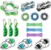 GGesii Fidget Toys Set, Anti-Stress Gadget, Children and Adults, Anti-Stress Toy, for Children and Adults as Well as People with Anxiety, Autism and ADHD, Pack of 15