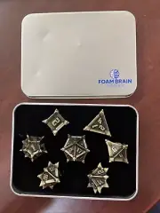 Foam Brain Games Warriors Flail : Bronze Metal RPG Dice Set