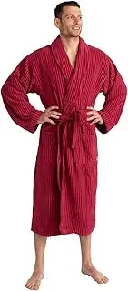 [Trends Alley] – Ribbed Velour Terry Bathrobe/Terry Cloth Robe/Dressing Gown for Men/Women, Spa Robe/Sleepwear, 100% Combed Cotton