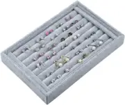 7 Slots Jewelry Accessories Display Storage Box Case Velvet Ring Showcase Holde