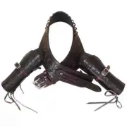 Western Leather Holster Cartridge Gun Belt Hand Made Cowboy Revolver Pistol