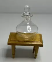 Dollhouse Miniature Set Clear Smooth Glass Vase Jar With Cork 1:12 Scale Crafts