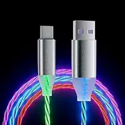 6.6ft/2m USB Cable 3A Type C Led Light Up Charging Cord 7 Colors RGB Gradual Changing Shining QC3.0 Fast Phone Charger Cord for Galaxy S20/S10/S9 Plus/Note 20/Switch/LG V30