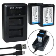2X NP-FW50 Battery & USB Charger for Sony Cyber-shot DSC-RX10 III RX10 IV RX10M4