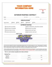 EXTERIOR PAINTING CONTRACT Custom Printed 2 or 3 Part Carbonless