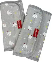 【angelette】Baby Carrier Reversible Sucking Pads/Car Seat Strap Covers/Stroller Belt Covers/Drool Pads/Teething Pads (Elephant)
