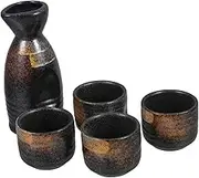WOONEKY 1 Set Japanese Sake Set with Decorative Sake Jar and Delicate Cups for Home Bar Hotel Elegant Design for Festive Occasions