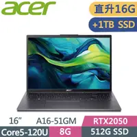 在飛比找PChome24h購物優惠-ACER Aspire A16-51GM-50J1 灰(CO