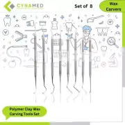 Cynamed Premium Polymer Clay Wax Carving Tools Set Wax Carvers Set of 8 Pieces