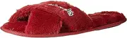 Virginia Script Wordmark Faux Fur Cross Slide - Womens - Small