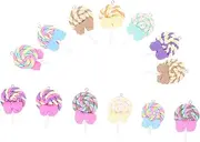 OHPHCALL 13pcs Polymer Clay Lollipop Charms DIY Pendant Charms for Jewelry Making Earring Bracelet Accessories