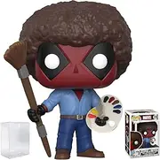Funko Pop! Marvel X-Men: Deadpool Playtime - Bob Ross Deadpool Vinyl Figure (Bundled with Pop Box Protector Case)