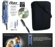 OSTER Turbo A5 2 Speed Clipper&10,10 WIDE Blade SET-Case,DVD-Dog,Horse Grooming
