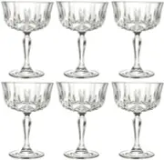 RCR OPERA CRYSTAL GLASS - CHAMPAGNE SAUCERS 24cl (BOX OF 6) - NEW