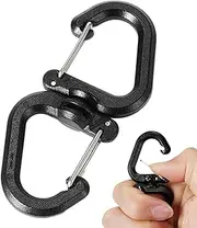 [Generic] Double Swivel Clips, Double Camping Hooks - Key Chain Lock Hooks | Portable Swivel Clip, Multipurpose S Keychain Carabiner with 360 Degree for Accessories