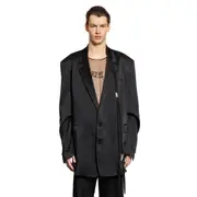 [ANN DEMEULEMEESTER] Anthoon High-Comfort Blazer in Cady Satin Black