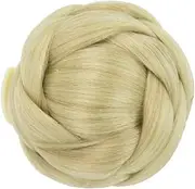 Synthetic Hair Braided Chignon Dancer Hair Donut Hairpieces Scrunchie Claw Hair Bun Updo for Wedding Party(Dirty Blonde)