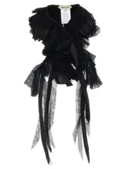 [Alberta Ferretti] Alberta Ferretti-Georgette Collar Mantelle Nero-Donna OS