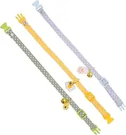 DECOMELODY 3Pcs Adorable Cat Collar with Bell Comfortable Breathable Kitten Neckwear with Avocado Pendant Accessory for Parties and Holidays