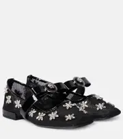 [Versace] Versace Gianni Ribbon embellished ballet flats AU 6 black
