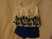 NWT 6-12 CRAZY 8 by GYMBOREE TROPICAL BATIK TOP & BLOOMER SHORTS