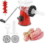 Manual Meat Grinder with Hand Crank Food Grade Meat Grinder Sausage Maker Fast Cutting Meat Grinder Manual Mincer Multifunctional Meat Mincer Machine Easy Cleaning for Ginger Garlic 10.7×18×9.5cm