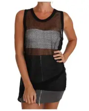 Dolce & Gabbana Geometric Mesh Sleeveless Top Women Black