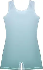 [GAIGEO] Elegant Blue Cadet Gradient Toddler Girls Leotards for Gymnastics Biketards Short Dance Outfit with Shorts 2-3t