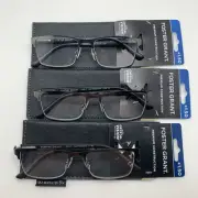 "3 PAIR" R239 Foster Grant Kyne Black +1.50 Men Premium Readers Reading Glasses