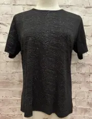 Western Collection Vintage Women's Large Top Black 80/90s NEW Glitter Sparkle