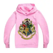 Kids Boys Girls Harry Porter Hogwarts Print Hoodie Jumper Long Sleeve Loose Hooded Sweatshirt Tops Autumn Winter -NMAOV Pink 7-8Y
