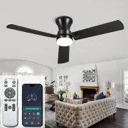 Ceiling Fans with Light, 52 inch Low Profile Ceiling Fan with Light and Remot...