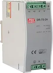 Baxnore DR 75 24 DIN Rail Power Supply, 75W Single Output Industrial Power Supply, Rail Mounting Power Supply for Lighting Equipment Industrial Control ﻿