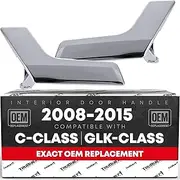 Interior Front or Rear Driver and Passenger Door Handle Repalcement Set - Compatible with 2008-2015 Mercedes Benz C Class W204, 2009-2015 GLK Class X204 - Silver, Plastic - OEM 2047201863, 2047201763