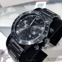 在飛比找ETMall東森購物網優惠-ARMANI 阿曼尼男錶 44mm 黑圓形精鋼錶殼 黑色三眼