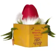 Christmas Tree Topper Funny Green Monster Hiding Behind Book Treetop Christmas Decoration