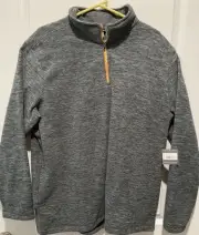Eddie Bauer Sweater Mens 2XL Gray Quarter Zip Fleece Pullover Brand New