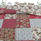 NEW! ~ COZY COUNTRY ROMANTIC BROWN RED BLUE IVORY LEAF ROSE ELEGANT QUILT SET