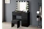 ALFORDSON Dressing Table Stool Set Makeup Mirror Desk with 12 LED Bulbs