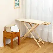 [UPWONED] Solid Wood Ironing Board, Retro Ironing Board, Folding Home Ironing Rack, Vertical Large Wooden Ironing Board, Height-Adjustable Ironing Board,White