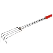 4 Teeth Claw Rake 12.6-inch Stainless Steel Rake with Rubber Handle Silver Tone