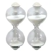 2x Dulton Ivory 8.5cm Magnetic 3-Minute Sandglass Kitchen Timer/Clock Hourglass
