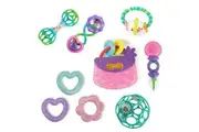Bright Starts Everything Nice Teething Toys 9-Piece Set - BPA-Free Rattles and Chillable Teethers, Purple and Pink Baby Toys, 3 Months+