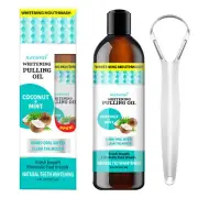 Mouthwash Whitening Pulling Oil With Coconut Oil &Peppermint Essential Oil 8 Fl