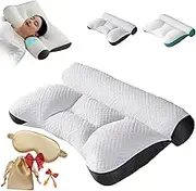 Auricz Pillow, Auricz Cloud Nest Down Pillow, Memory Foam Bed Pillow for Sleeping, Sleep Enhancing Cervical Support Comfort Goose Down Pillows, for All Sleeps Positions Comfortable Sleep (1 PC Gray)