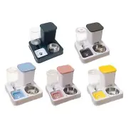Automatic Pet Feeder 2 in 1 Bowl and Waterer Set with Separation for Travel
