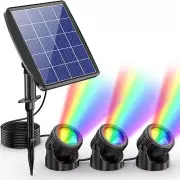 Solar Pond Lights RGB LED Pond Lights Waterproof IP68 2200mAh Battery Underwa...