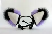 LIGHT PURPLE FOX furry kitty cat EARS wolf NECOMIMI COVERS ONLY cosplay anime