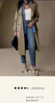NWT Banana Republic Twill Khaki Women's Trench Coat Size XS RUNS BIG